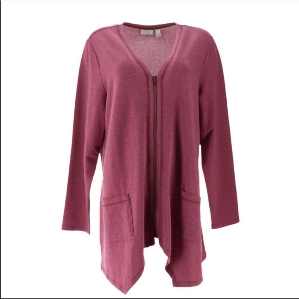 - 3/$20 Lori Goldstein Zip Jacket‎ Patch Pocket